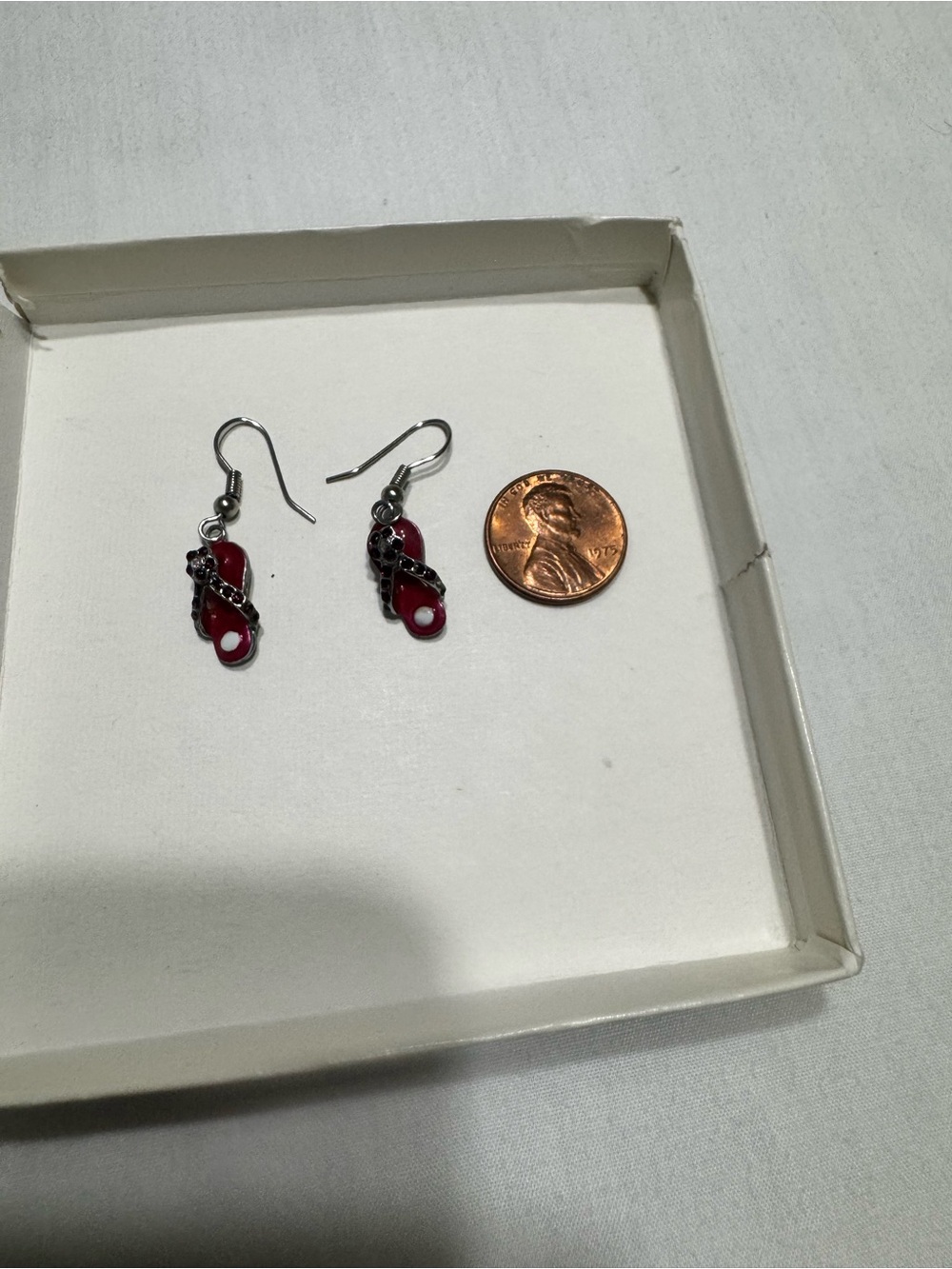 Red Flip-Flop Charm Dangle Earrings - Women Jewelry